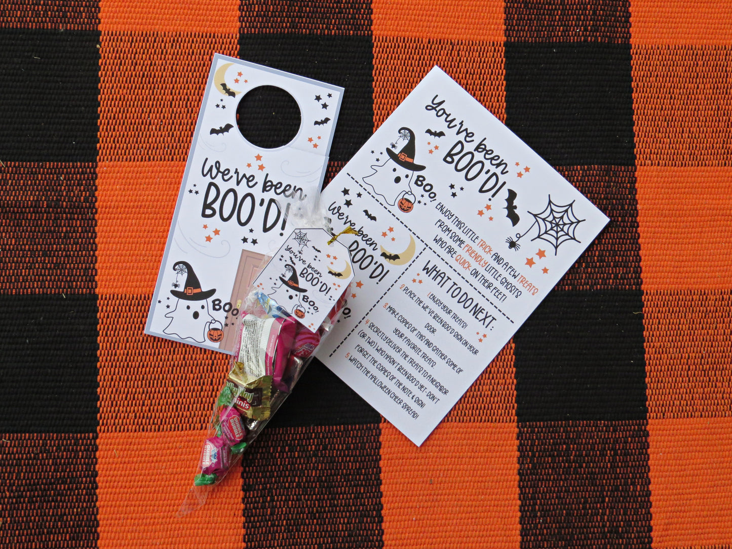You've Been Boo'ed Halloween Treat Bags - Unique Halloween Game with Instructions Door Hanger and more - Just Add Candy Greeting Cards - Gift for Him Her Boy Girl Note