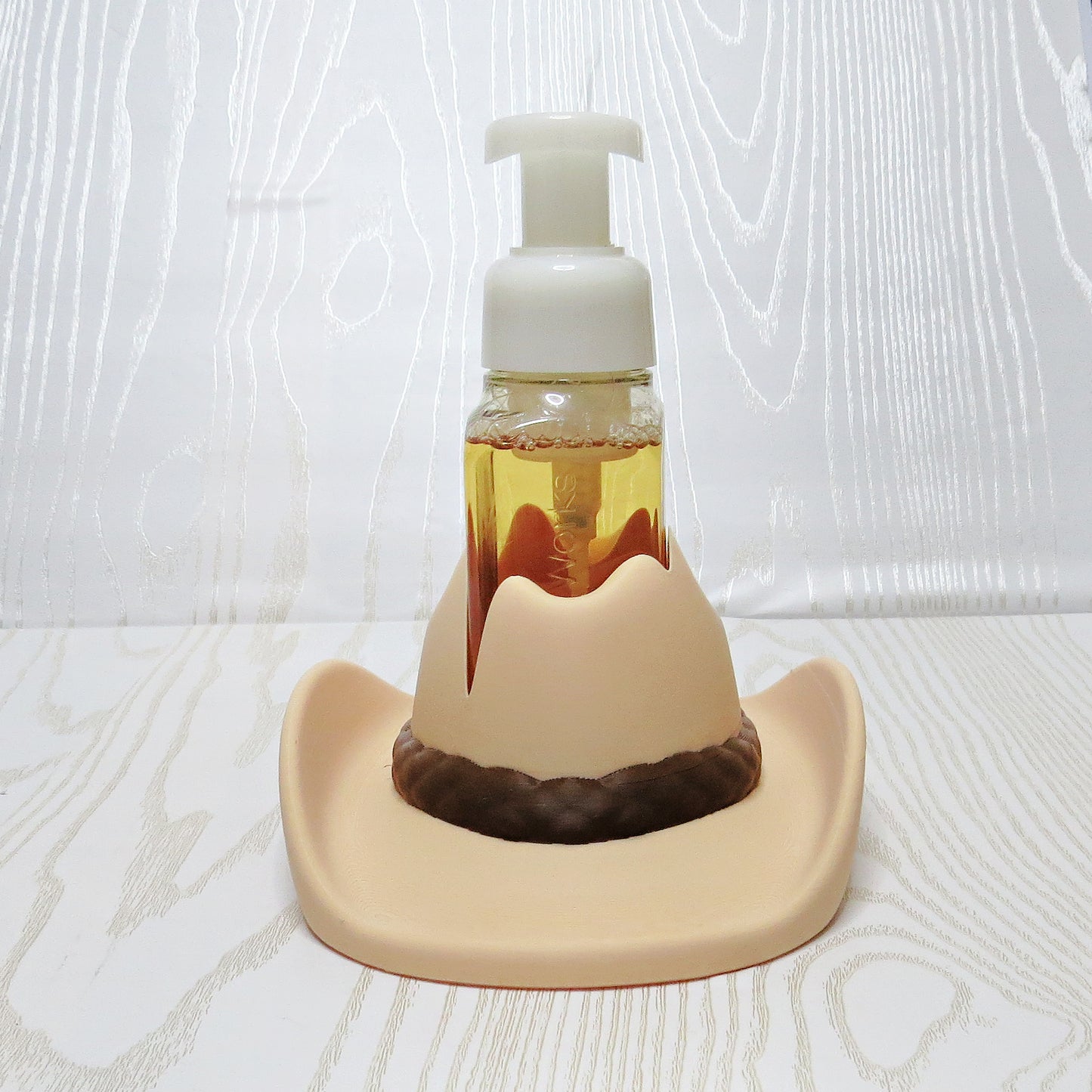 Cowboy Hat Foaming Soap Holder - Western Bathroom Decor - close-up of sculpted design detail