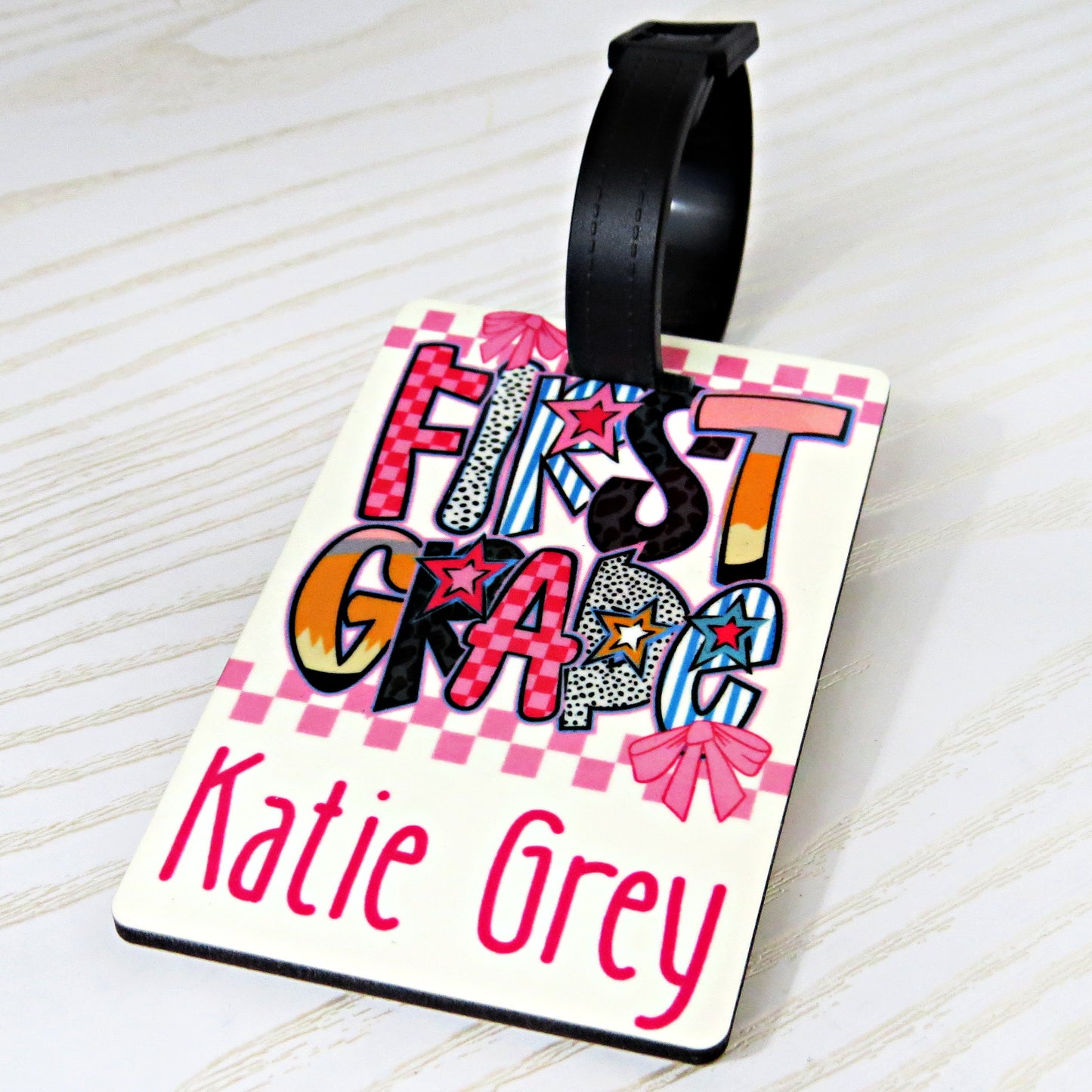 Personalized Girls Bag Tag – Pre-K through 5th Grade