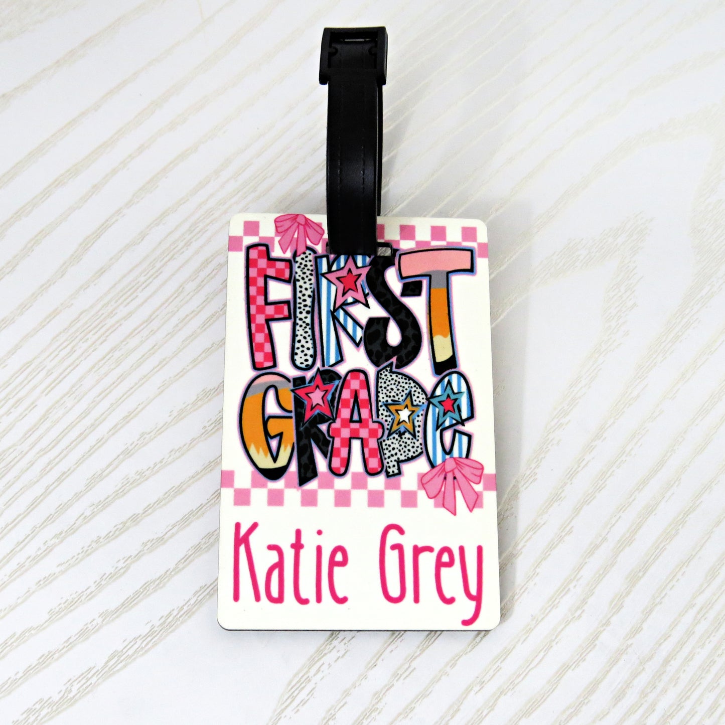 Personalized Girls Bag Tag – Pre-K through 5th Grade
