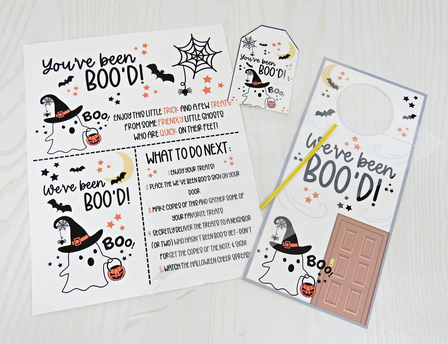 You've Been Boo'ed Halloween Treat Bags - Unique Halloween Game with Instructions Door Hanger and more - Just Add Candy Greeting Cards - Gift for Him Her Boy Girl Note