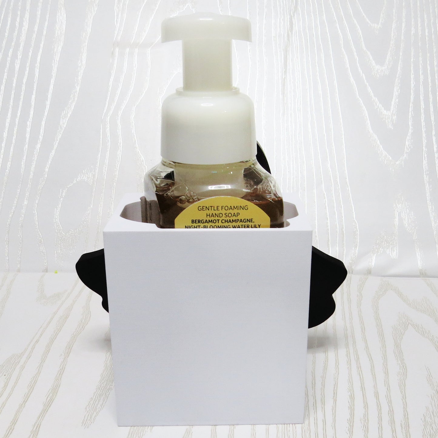 Ghost Foaming Soap Bottle Holder – Cute 3D Printed White Ghost with Black Outline – Bath and Body Works Foaming Soap Dispenser Stand – Spooky Halloween Bathroom Kitchen Counter Decor – Ghost Halloween Seasonal Gift
