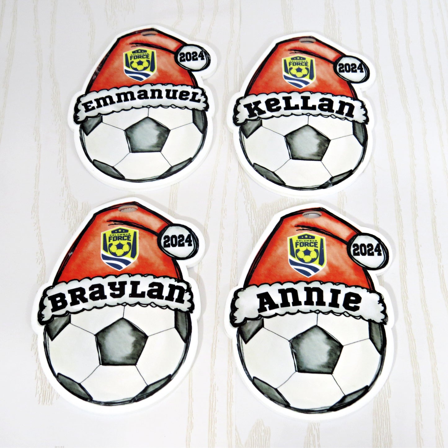 Columbus Force Logo Soccer Christmas Ornament Personalized with Name - Custom Sports Keychain