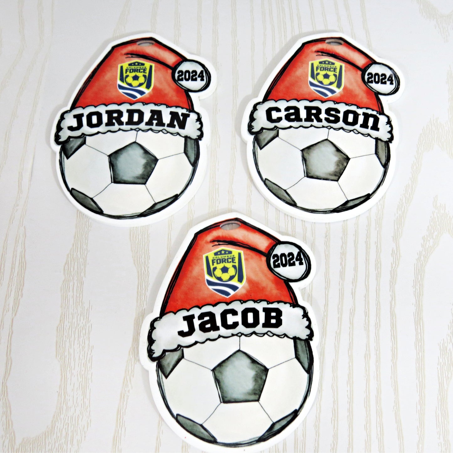 Columbus Force Logo Soccer Christmas Ornament Personalized with Name - Custom Sports Keychain
