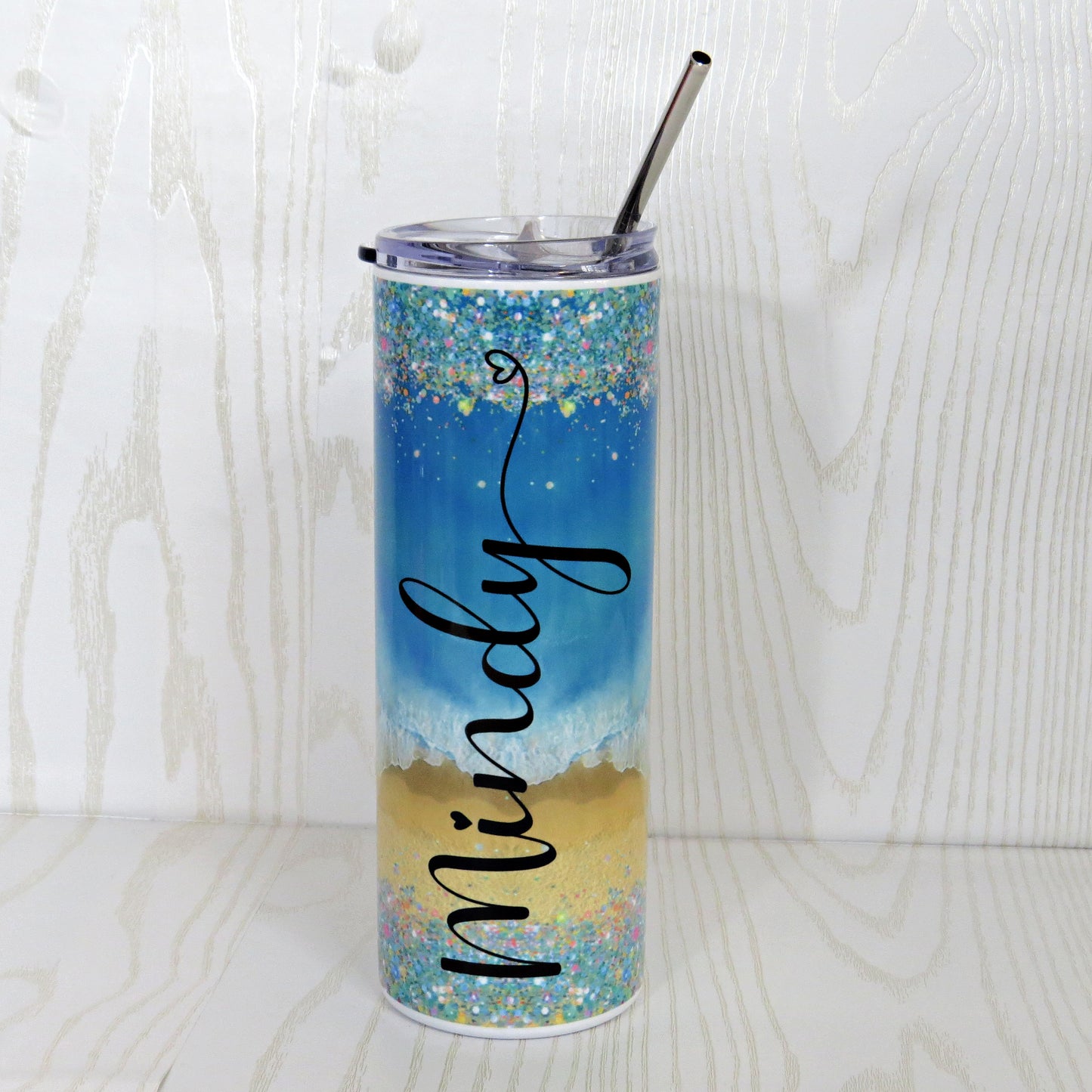Beach Tumbler Beach Waves Personalized With Name - 20oz Stainless Steel - Custom Bridesmaid Gifts - Girls Weekend Travel Cup Gift (Copy)