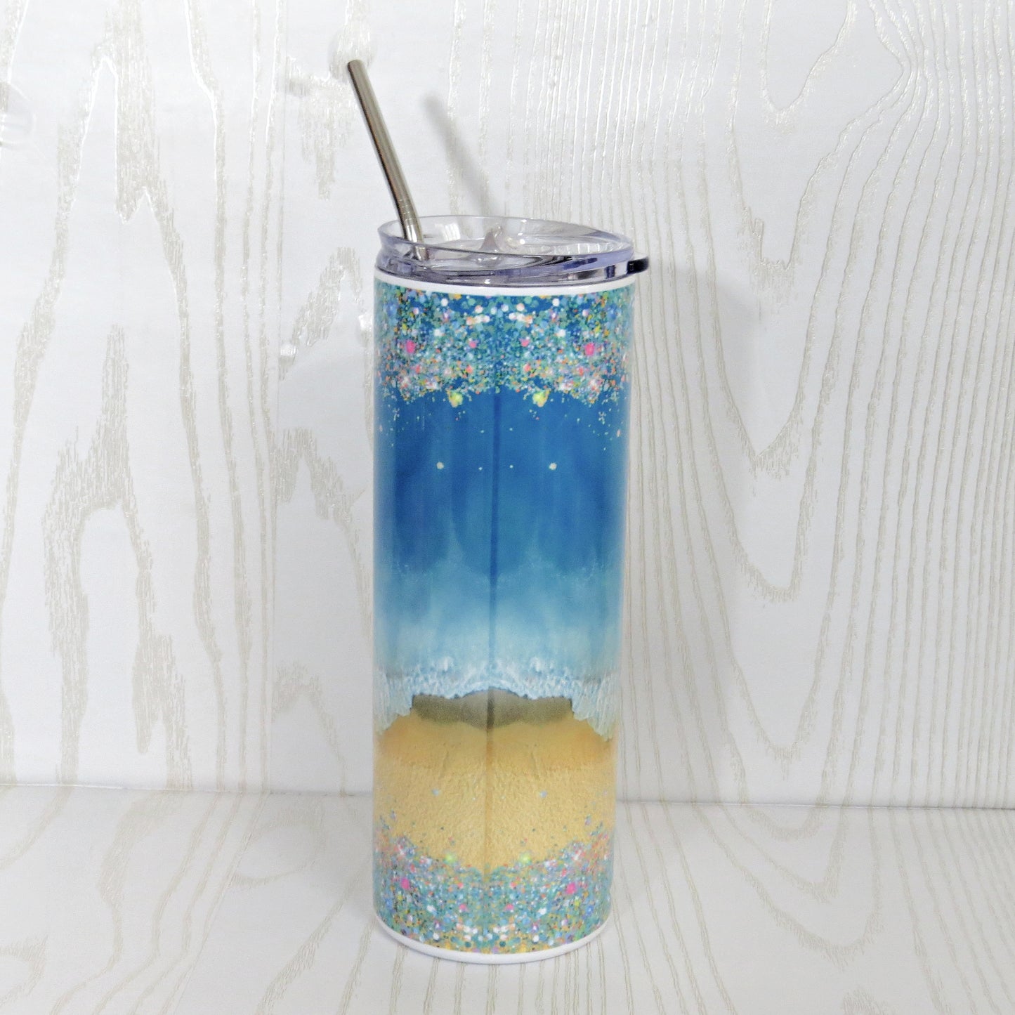 Beach Tumbler Beach Waves Personalized With Name - 20oz Stainless Steel - Custom Bridesmaid Gifts - Girls Weekend Travel Cup Gift (Copy)
