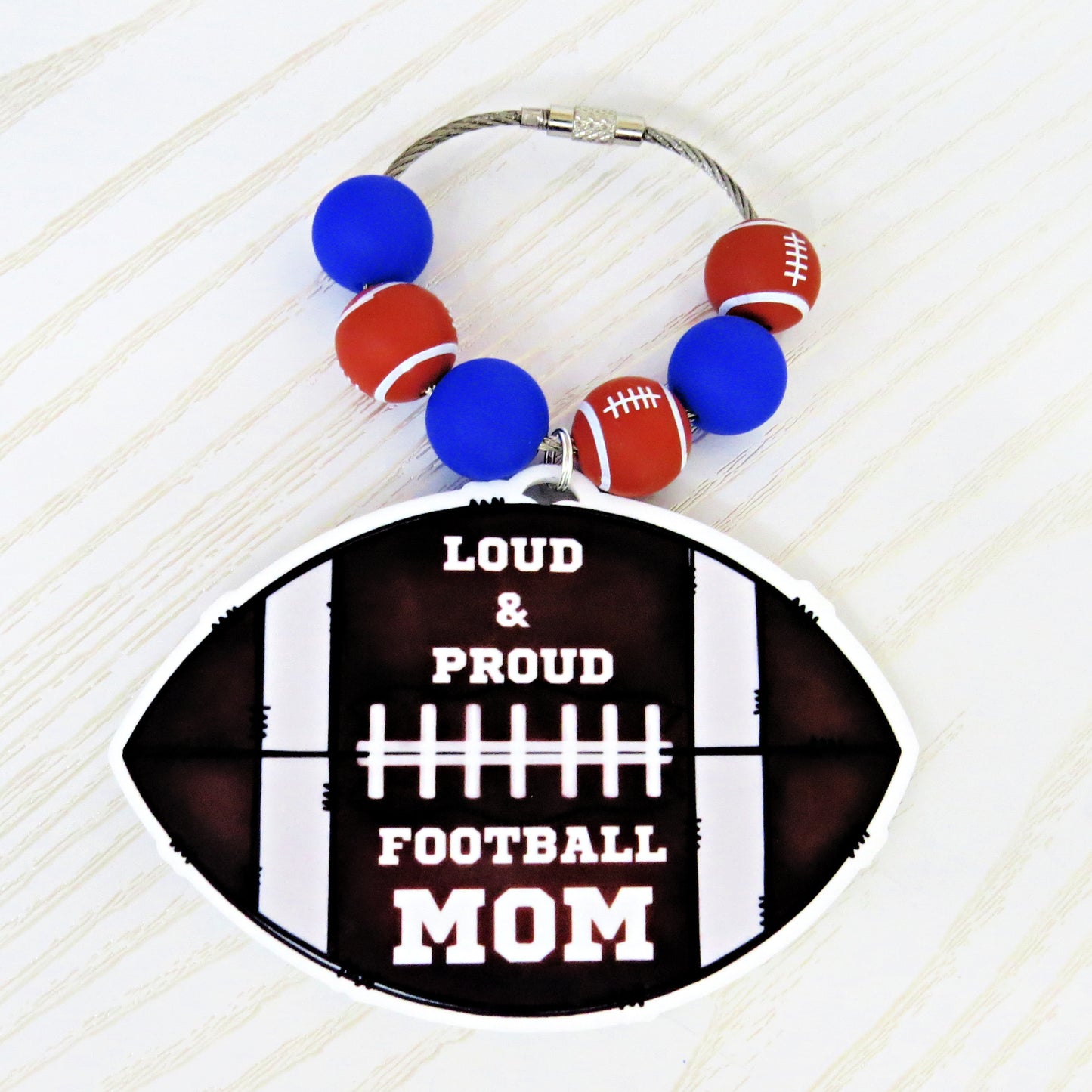 Loud & Proud Football Mom Bag Tag – Game Day Keychain Gift