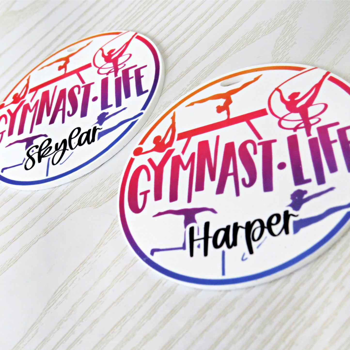 Personalized Gymnastics Bag Tag with Name – Custom Gymnast Keychain for Girls