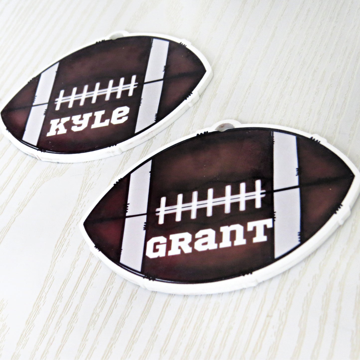 Custom Football Name Bag Tag – Personalized Sports Backpack Tag for Kids