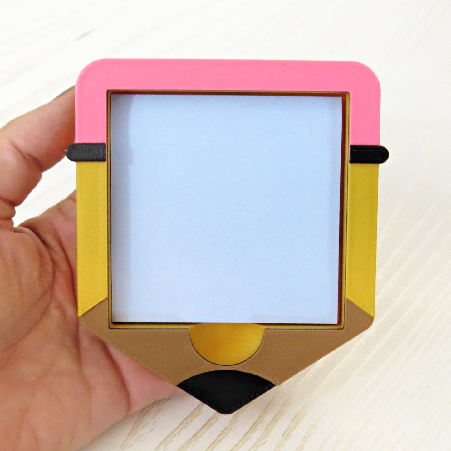 Pencil Sticky Note Holder - Cute Teacher Desk Accessory - back view