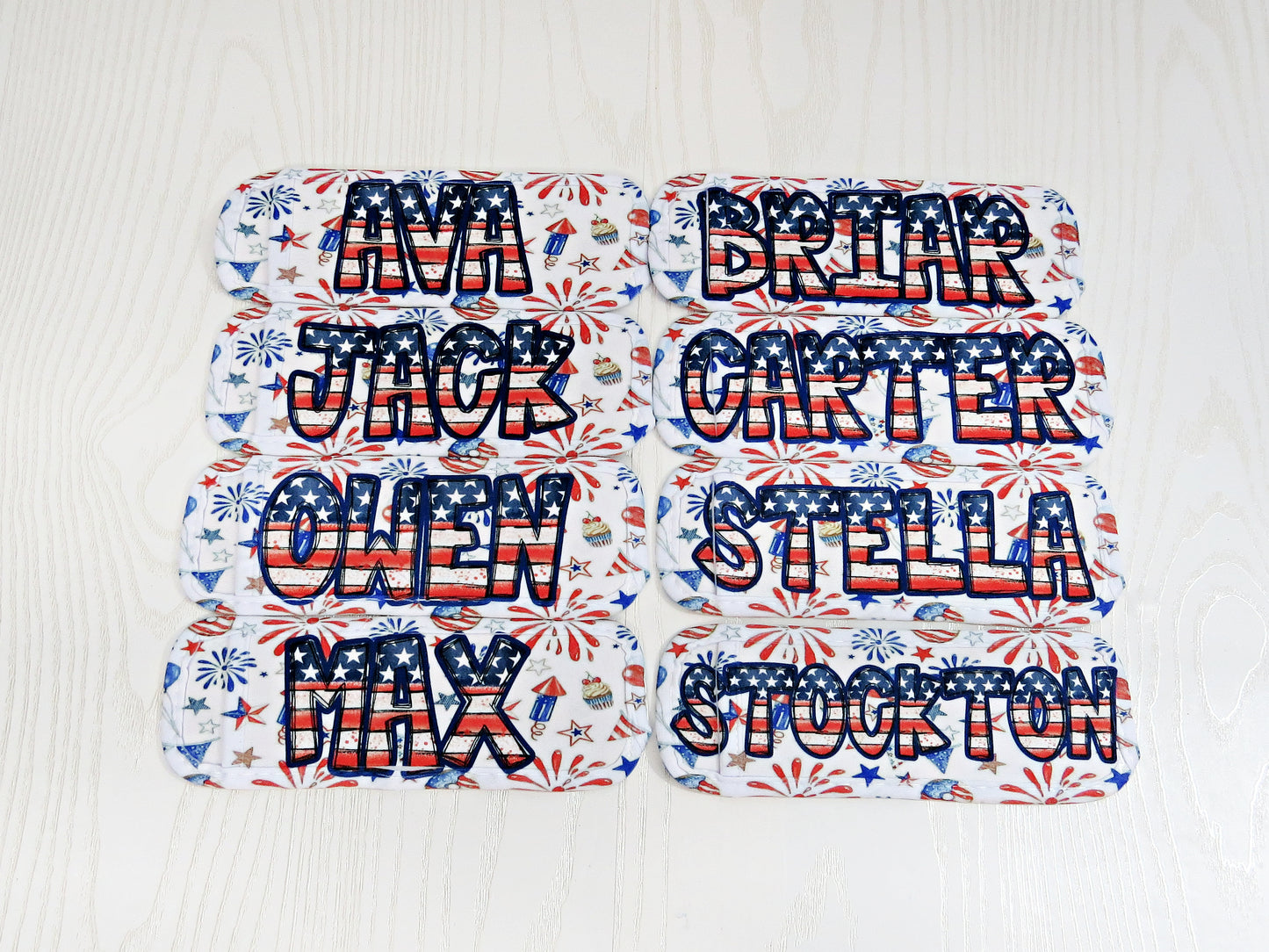 Personalized 4th of July Popsicle Holder – Patriotic Freezer Pop Sleeve