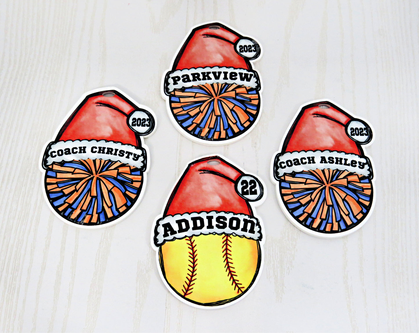 Personalized Sports Christmas Ornament – Santa Hat Holiday Keepsake