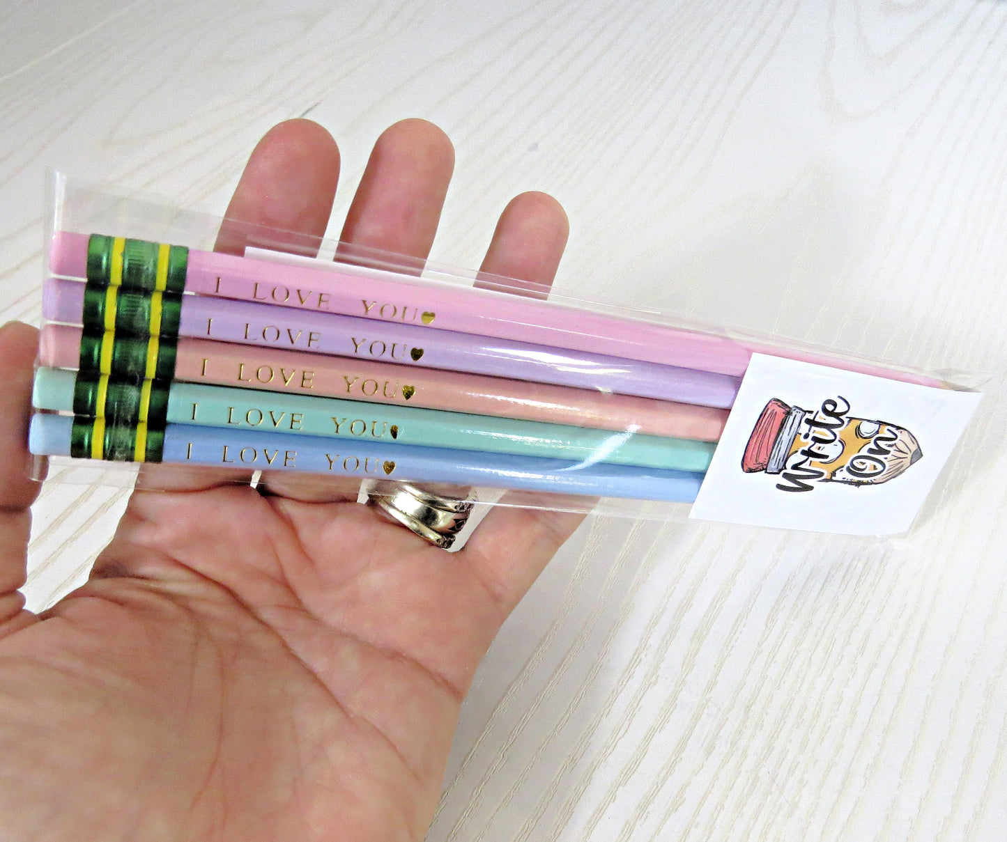 I Love You Pastel Pencils – Romantic Gift Set for Her or Classroom
