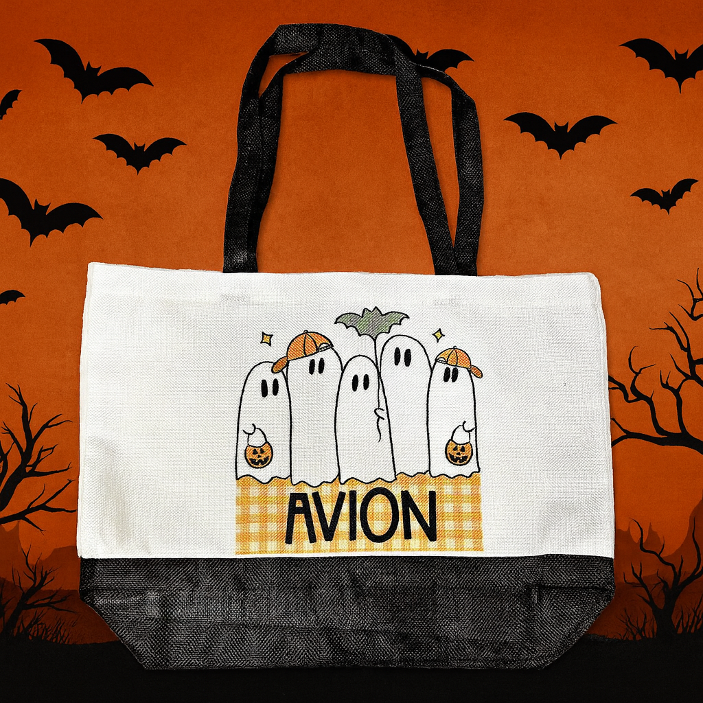 Personalized Halloween Ghost Tote Bag – Custom Trick or Treat Bag for Kids