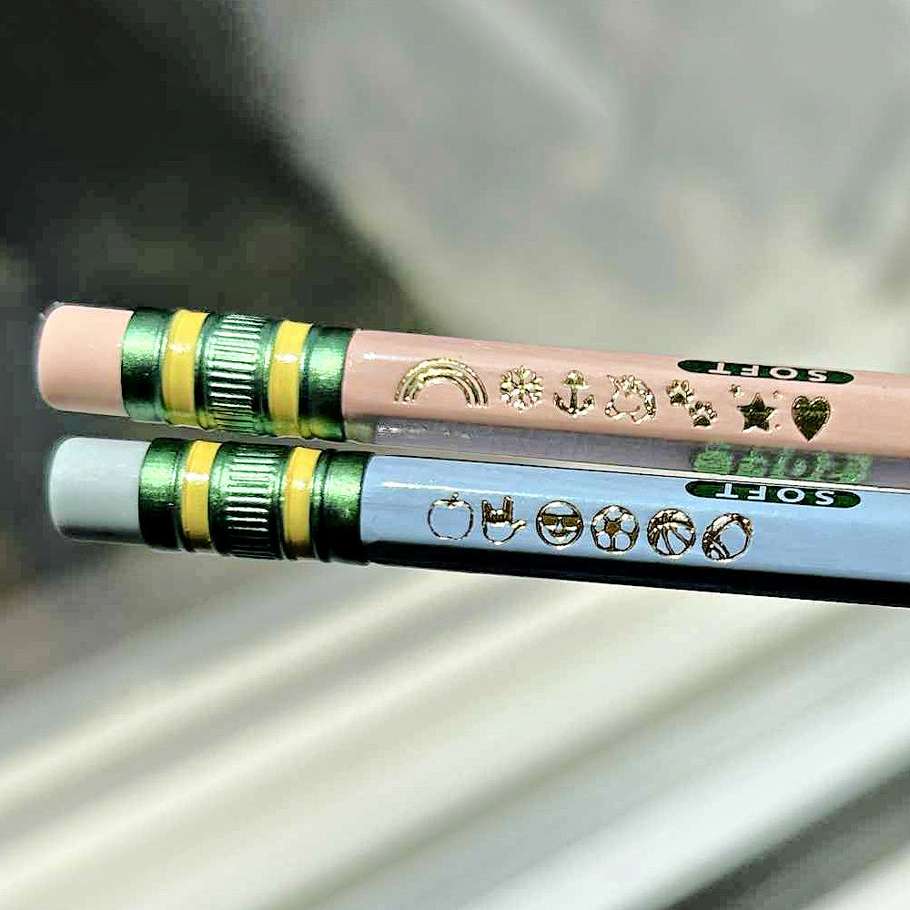 Custom Personalized Pencils Set – Let's Start the Year off Write! Pastel #2 Pencils with Name – Laser Foil Stamped – Teacher Gift, Back to School Supplies, Kids, Students, or Personal Use