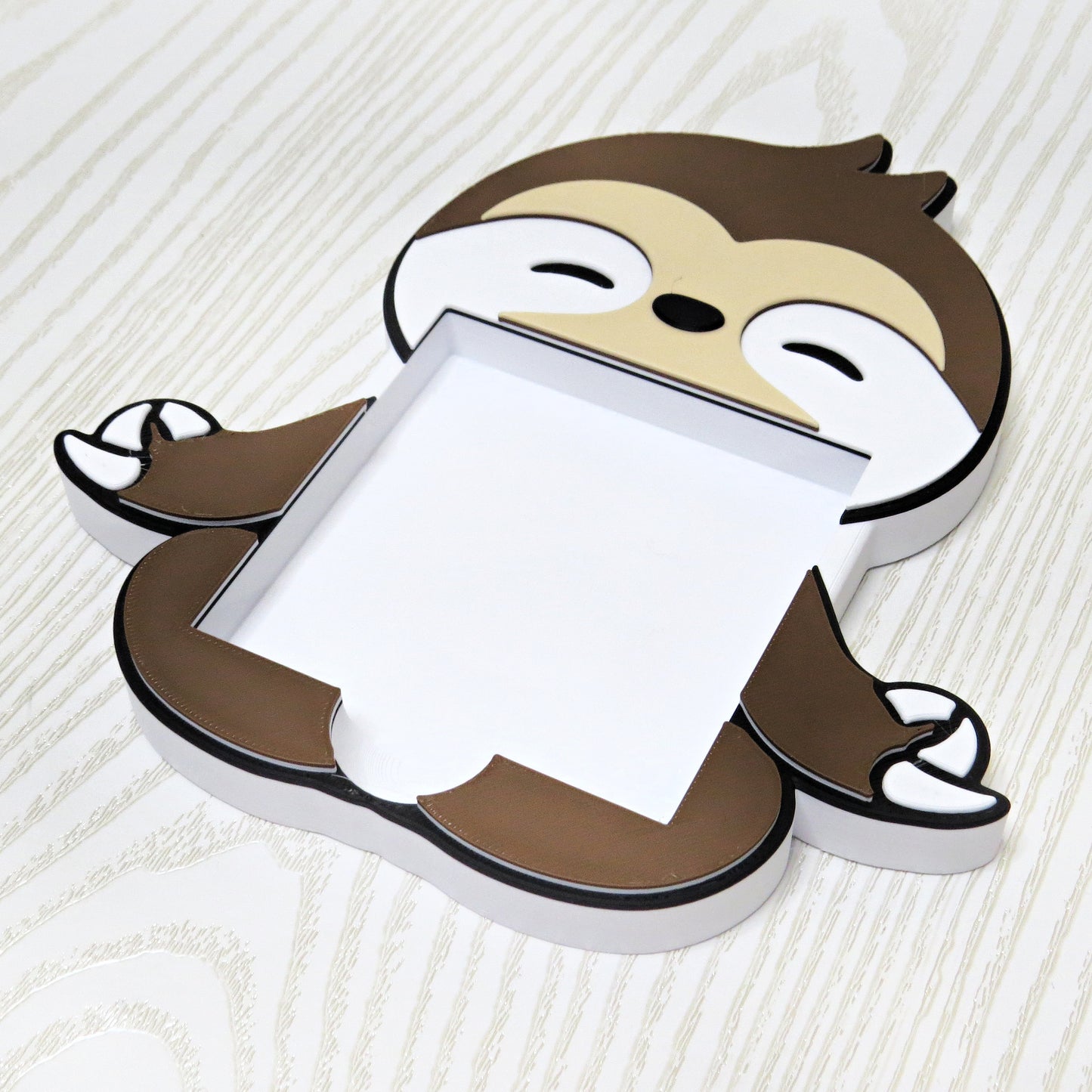 Cute Sloth Sticky Note Holder Desk Organizer - close-up design detail