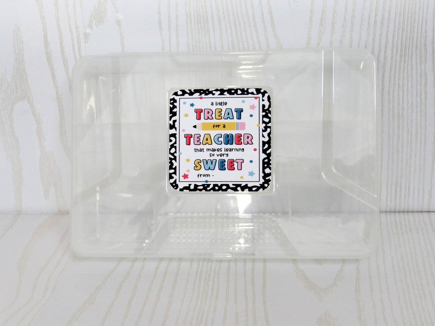 Personalized Teacher Sweets Snack Box - Snacklebox Custom Case - Appreciation Week Gift - Hard Box with Snap-Tight Lid
