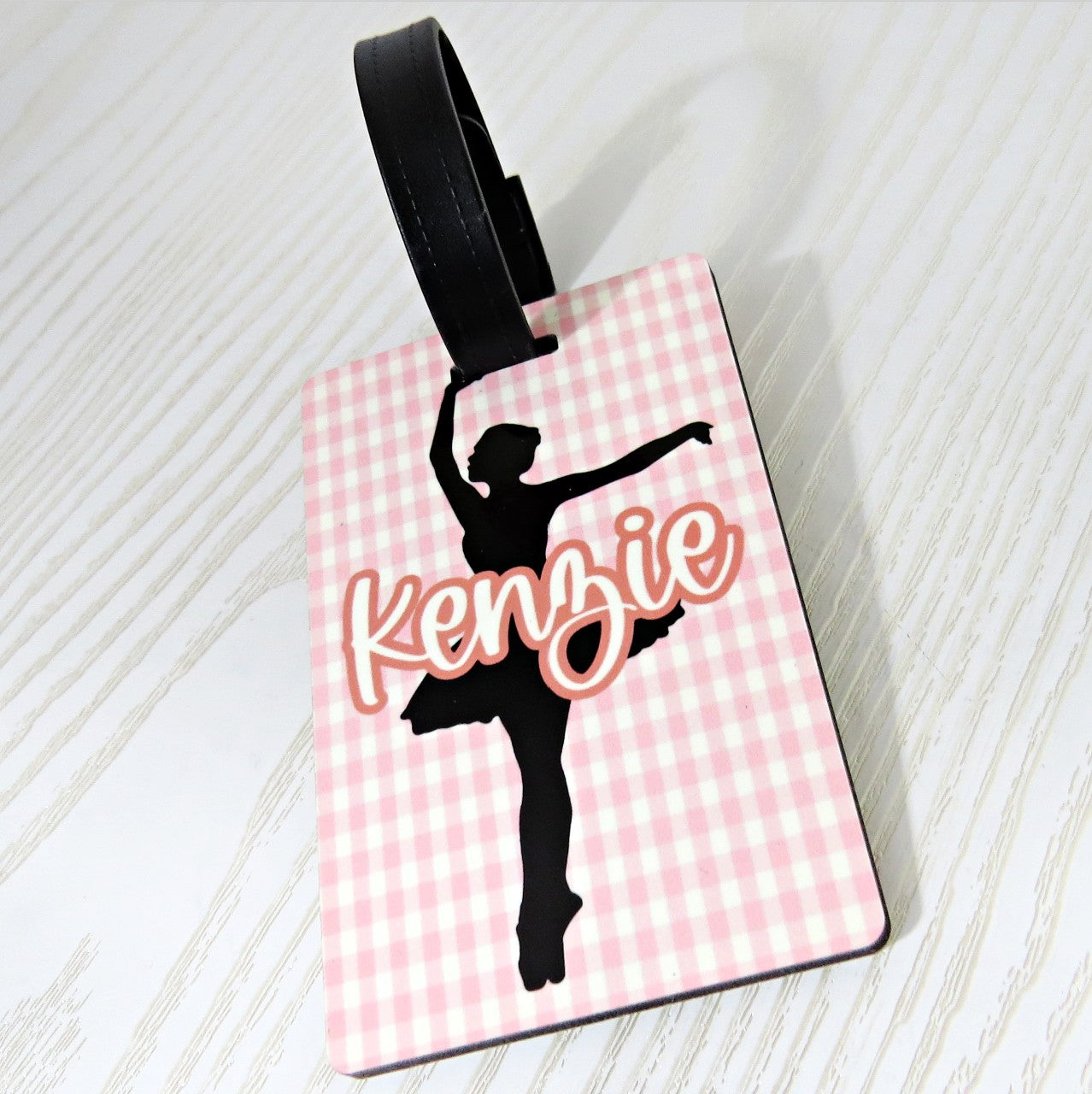 Personalized Ballerina Bag Tag - Custom Dance Luggage & Backpack ID - packaging view