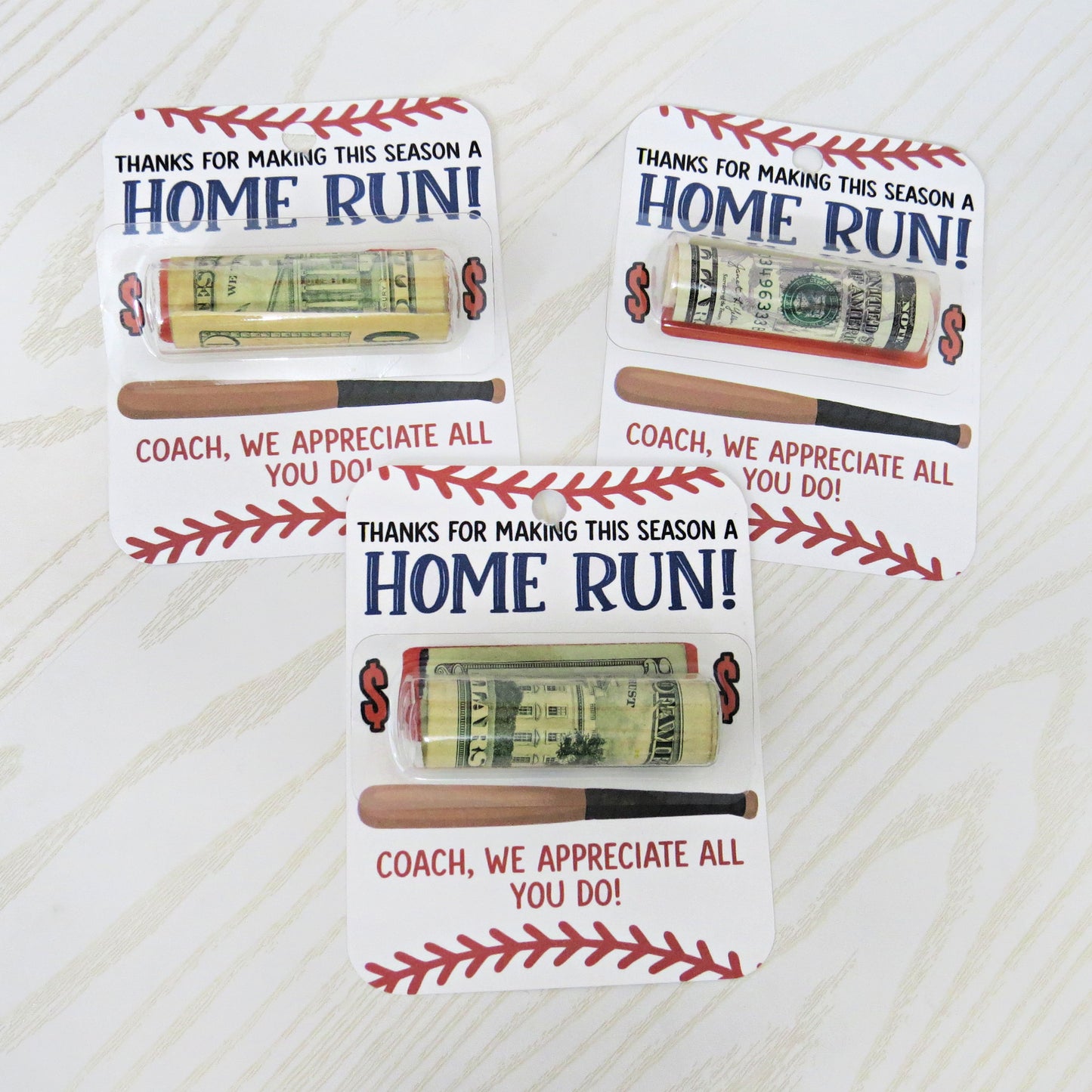 Baseball Coach Gift Money Holder Card – Thank You Appreciation Gift for Men or Women – End of Season, Birthday, or Retirement Present