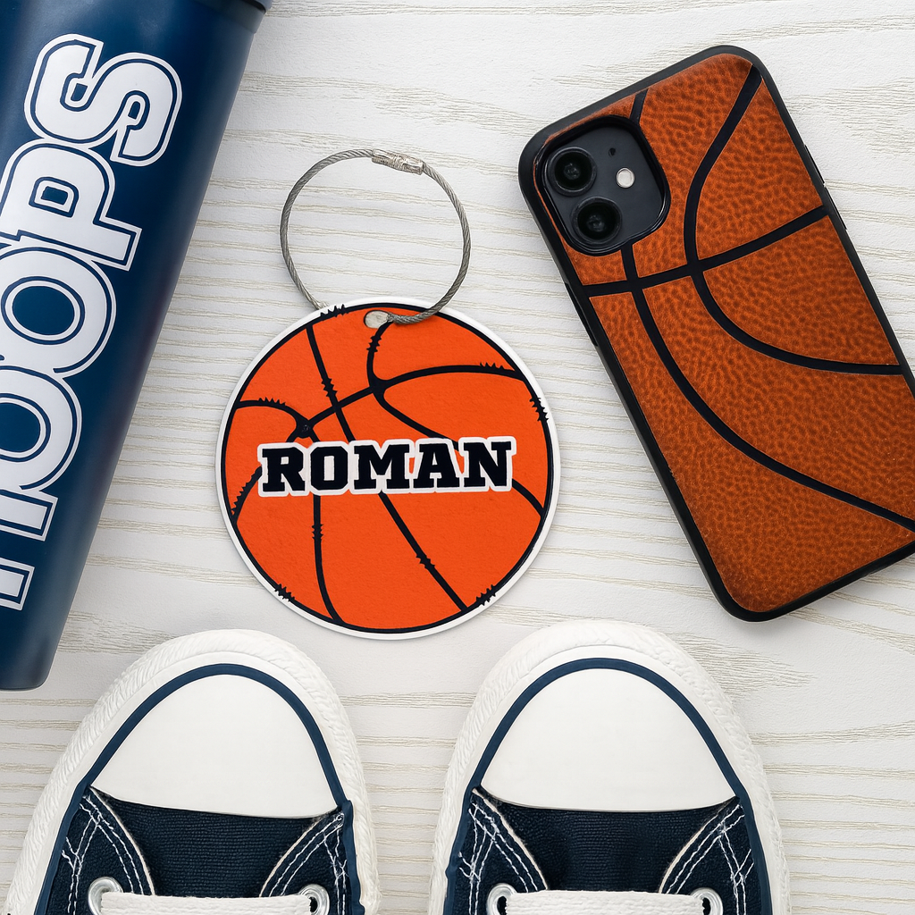 Personalized Basketball Bag Tag – Custom Sports Backpack and Luggage Name Tag
