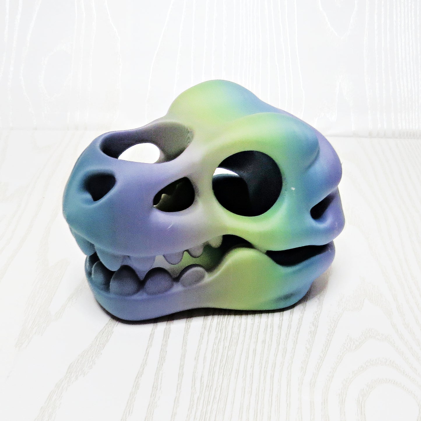 Dinosaur Skull Toothbrush & Toothpaste Holder - Fun Kids Bathroom Organizer - lifestyle in-use display