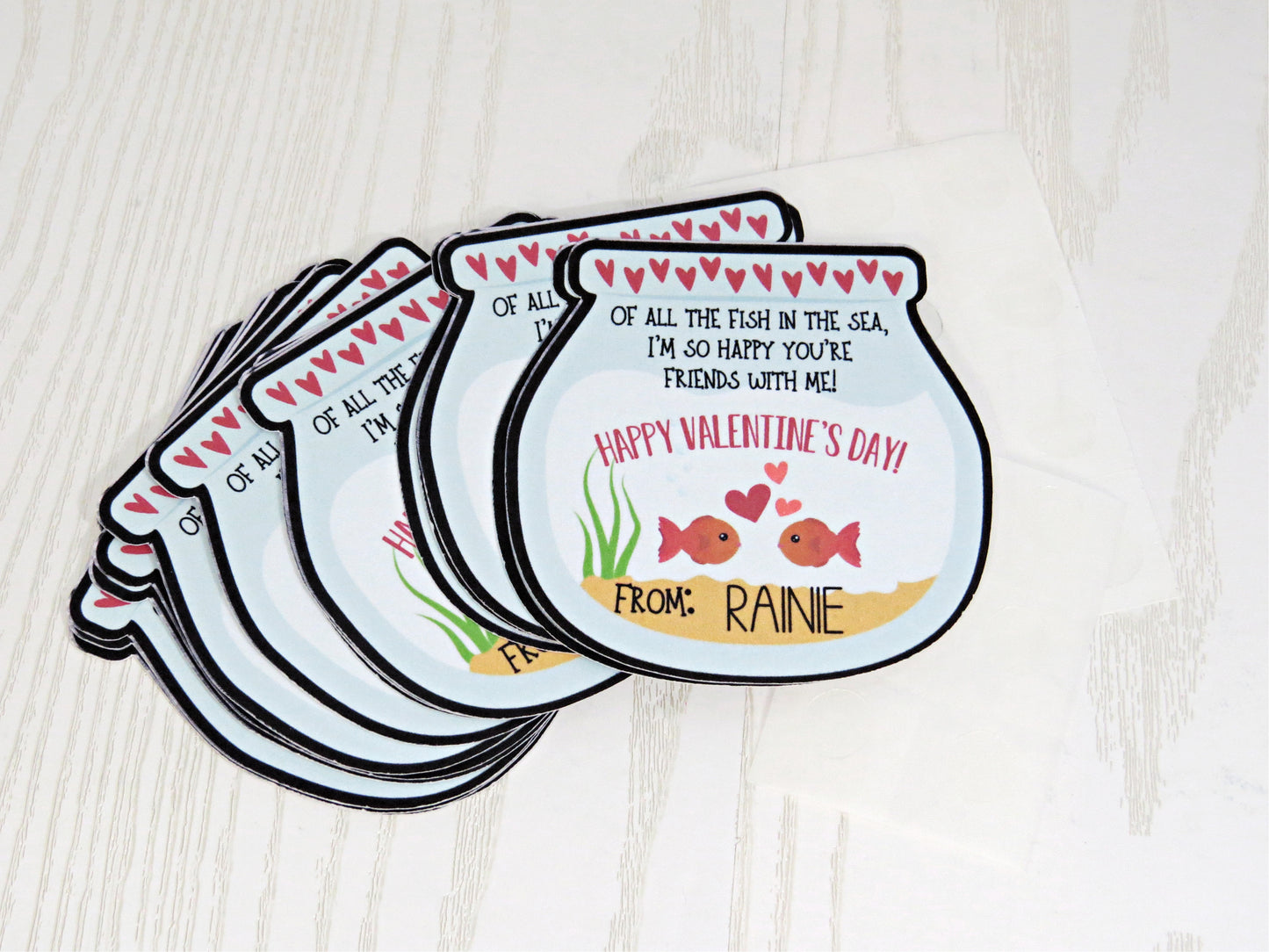 Personalized Fishbowl Valentine Cards