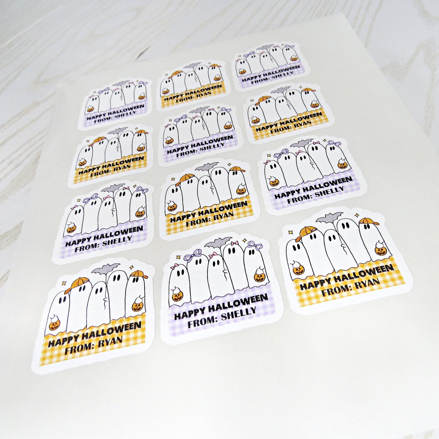 Personalized Halloween Treat Bags for Kids – Custom Ghost Party Favor Bags with Name