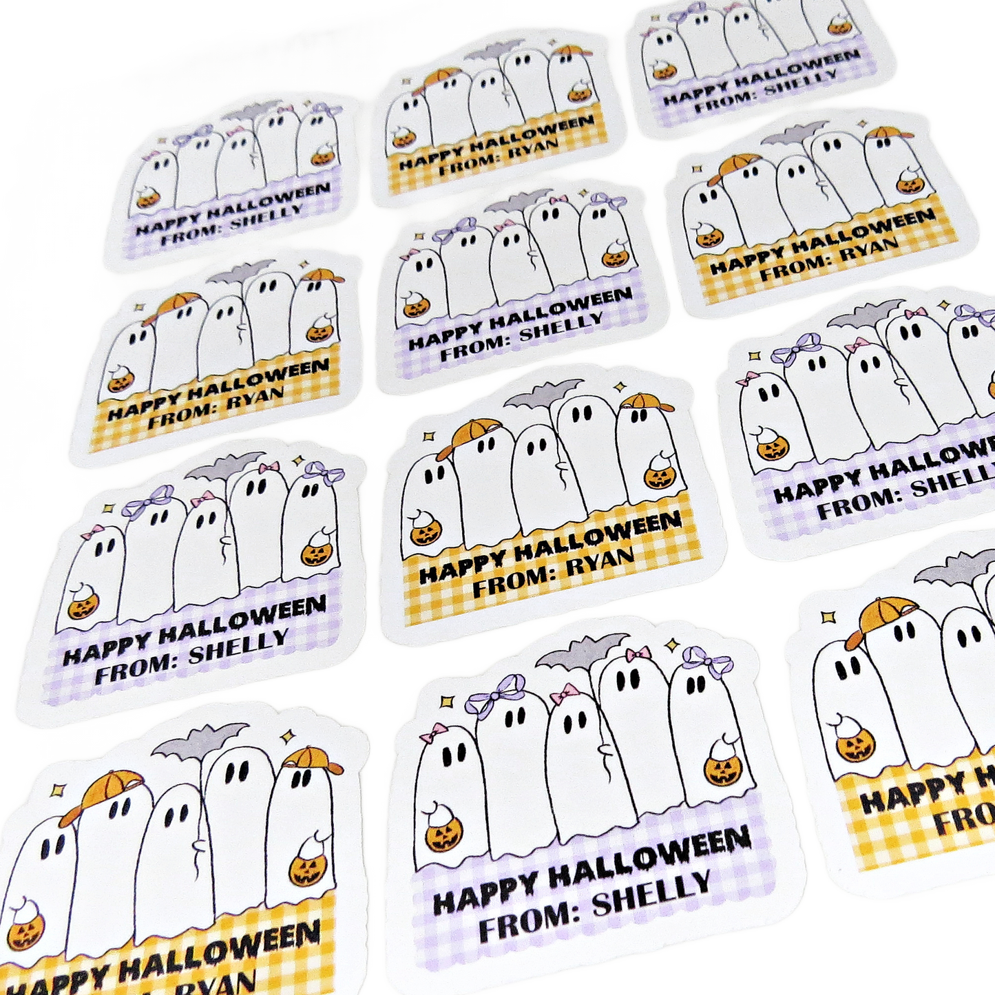 Personalized Halloween Treat Bags for Kids – Custom Ghost Party Favor Bags with Name