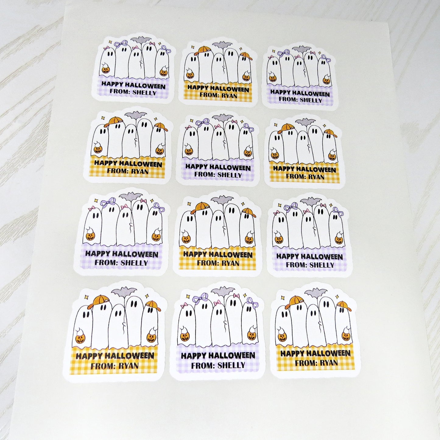 Personalized Halloween Treat Bags for Kids – Custom Ghost Party Favor Bags with Name