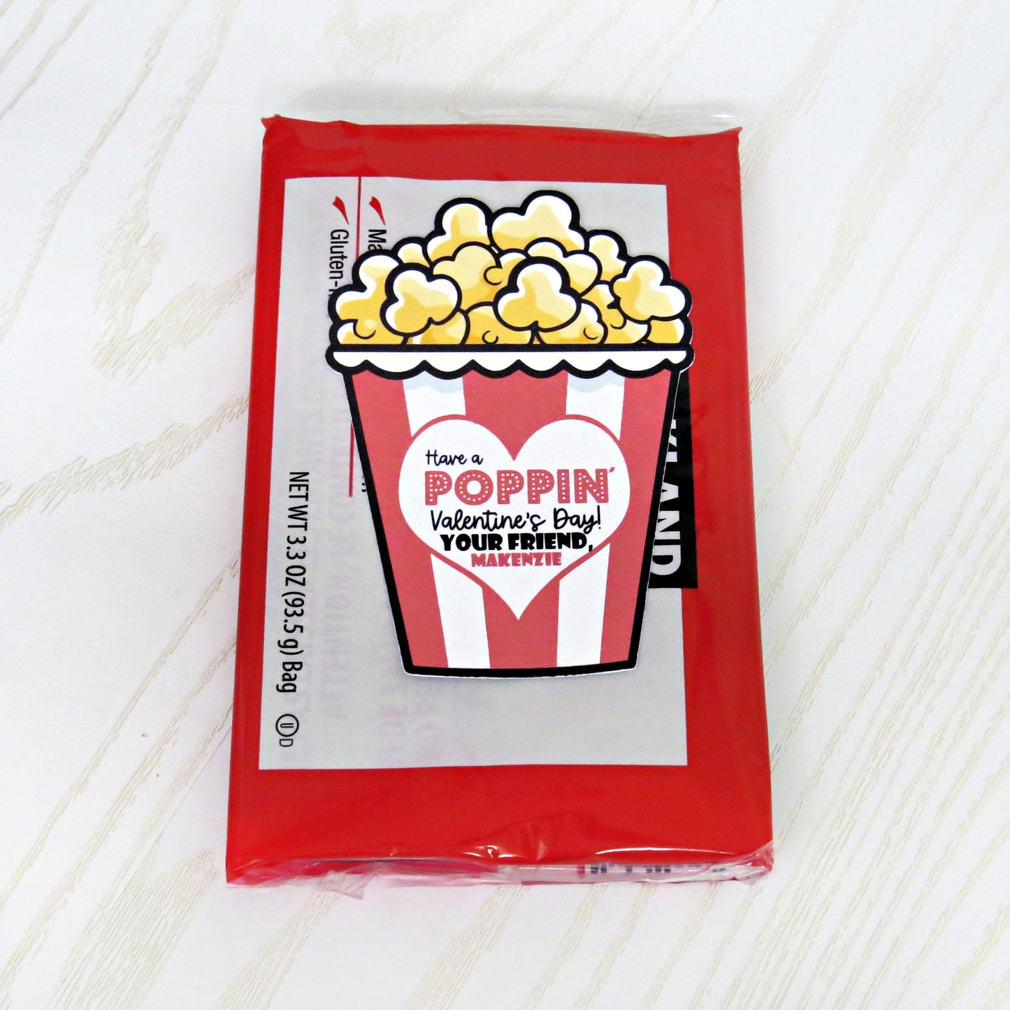 Kenzie's Boutique Handmade Personalized Have a Poppin Valentines Day Card - Popcorn Unique Gift for Kids School Classroom - Just Add Greeting Cards - Gift for Him Her Boy Girl Note Toddler