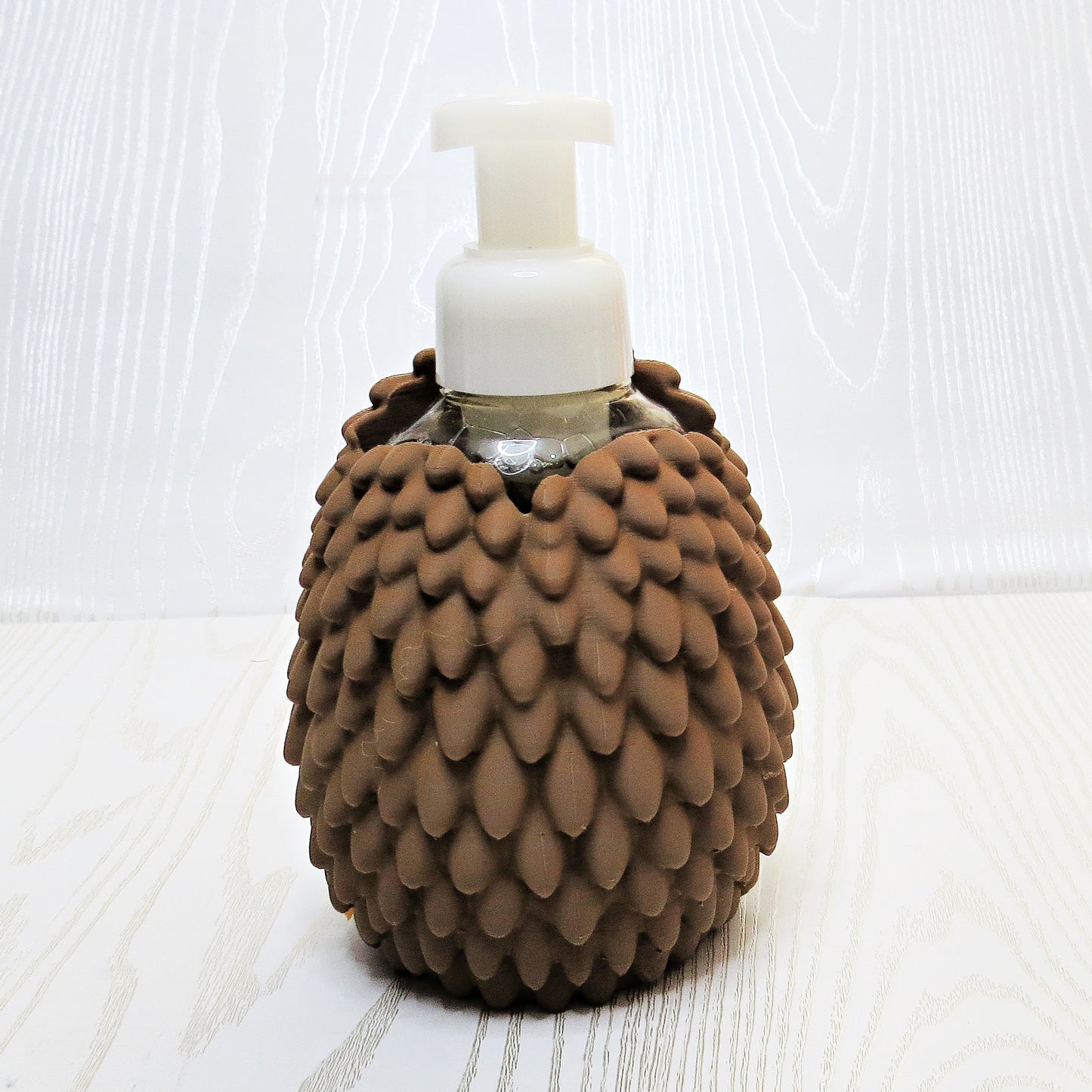 Hedgehog Foaming Soap Holder - Cute Animal Sink Decor - lifestyle with soap bottle inserted