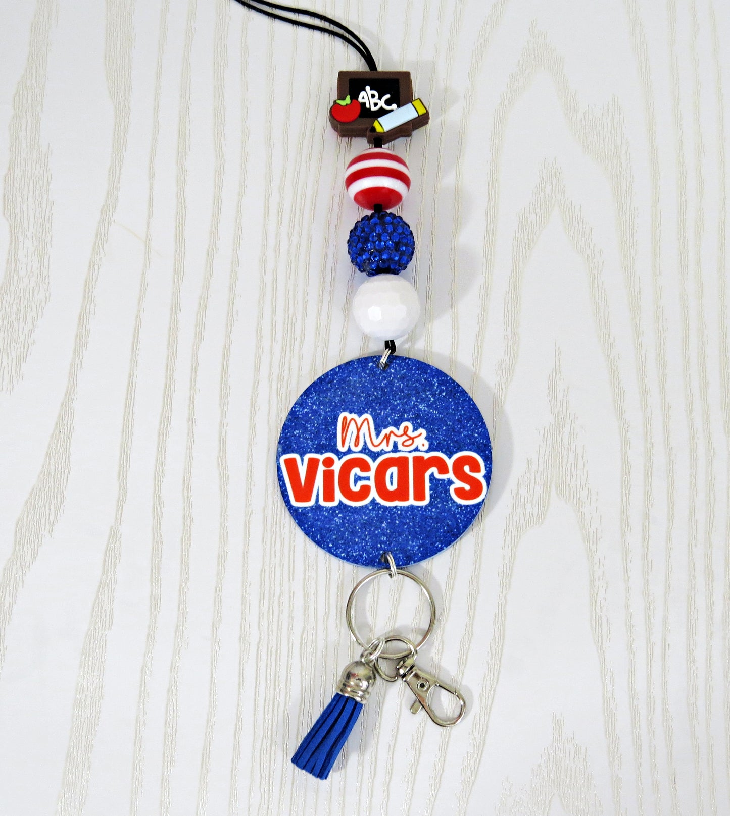 Kenzie's Boutique Handmade Personalized Olentangy Hyatts Eagles Lanyard - Stylish Cute Beaded Design - Breakaway Clasp for ID Badges and Keys - Gift- School