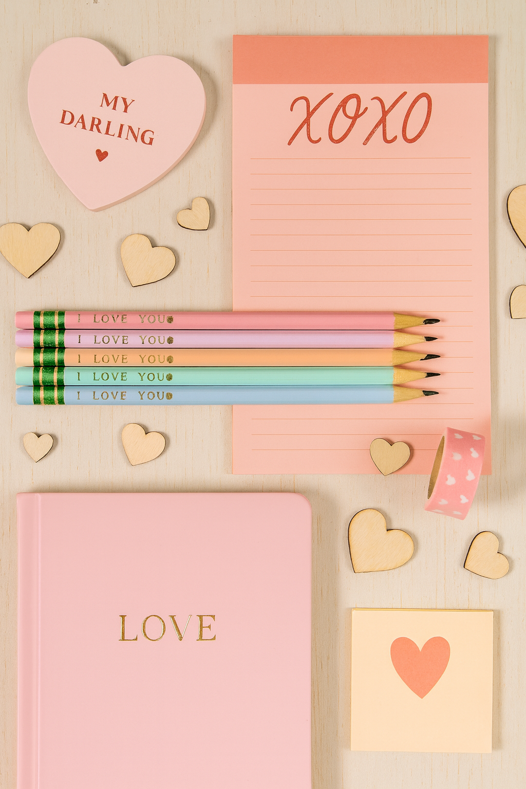I Love You Pastel Pencils – Romantic Gift Set for Her or Classroom