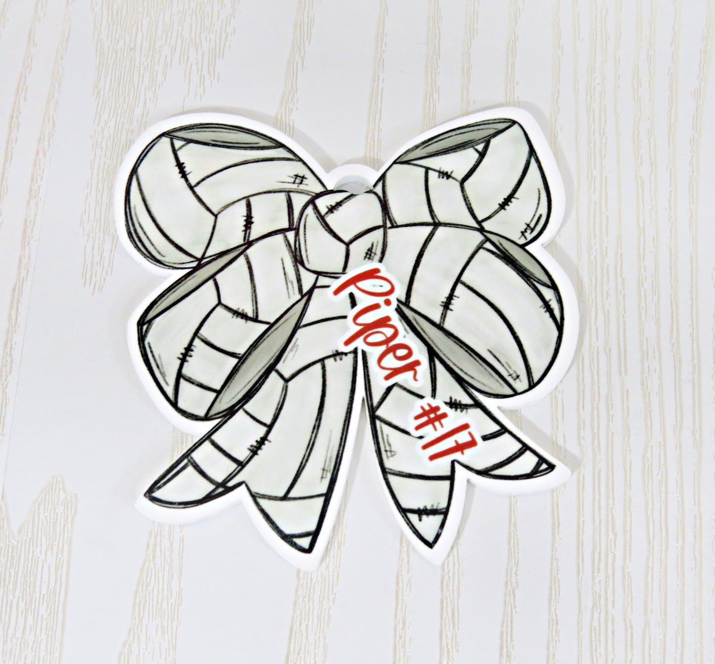 Sports Bow Bag Tag Personalized with Name - Kids Soccer Volleyball Baseball Softball Golf Basketball Bag Name Tag Keychain