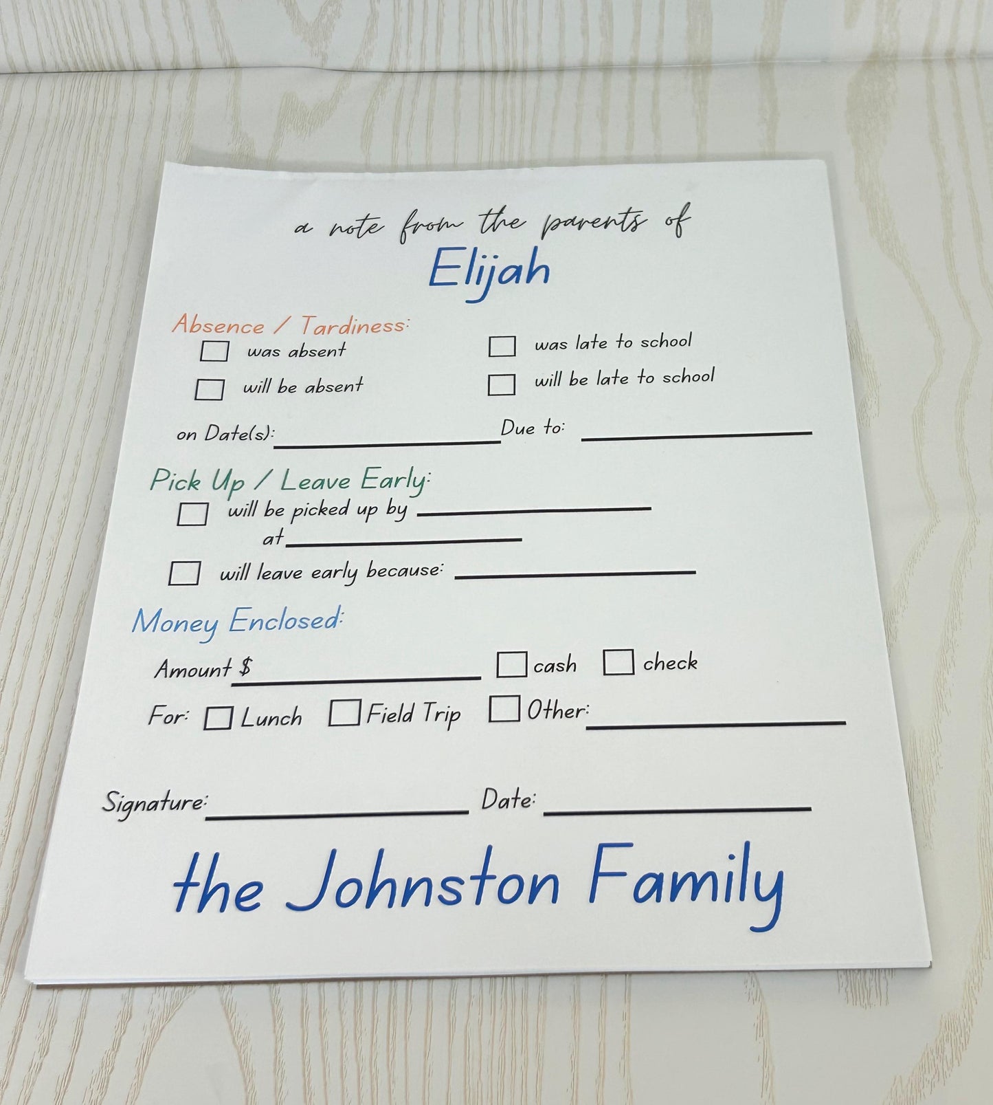 Parent-to-Teacher Communication Notepad – 52 Large Tear-Off Sheets
