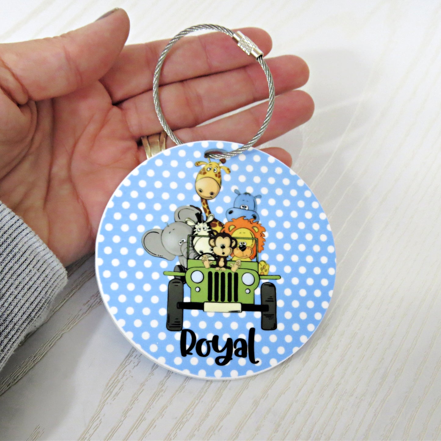 personalized-jungle-animals-bag-tag-safari-jeep-backpack-luggage-identifier