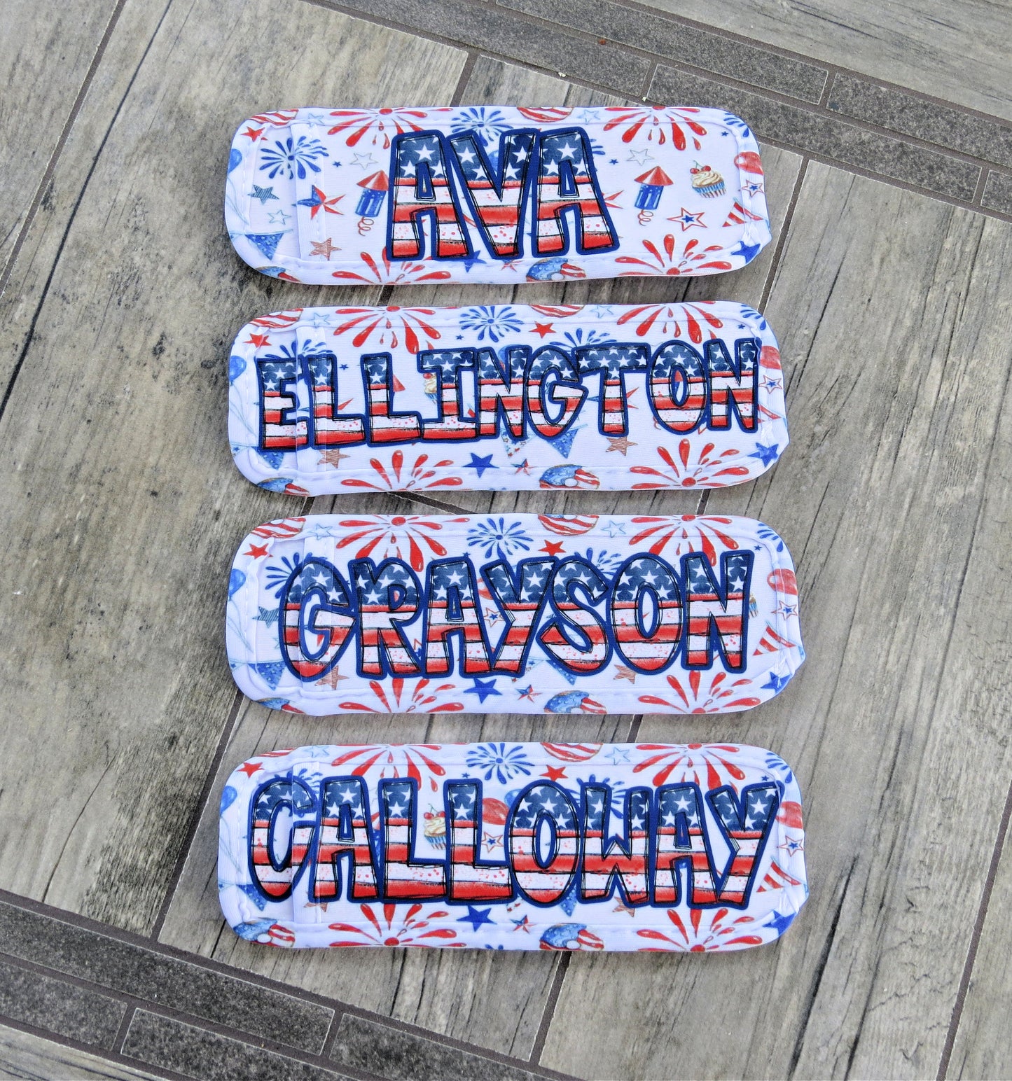 Personalized 4th of July Popsicle Holder – Patriotic Freezer Pop Sleeve