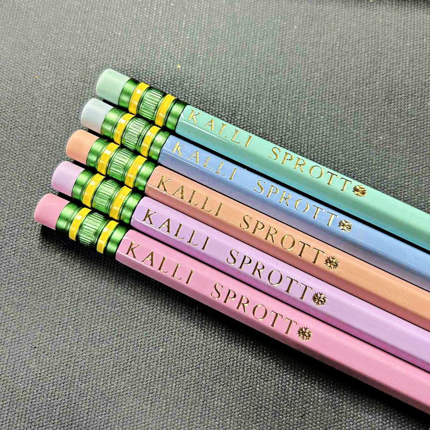 Custom Personalized Pencils Set – Let's Start the Year off Write! Pastel #2 Pencils with Name – Laser Foil Stamped – Teacher Gift, Back to School Supplies, Kids, Students, or Personal Use