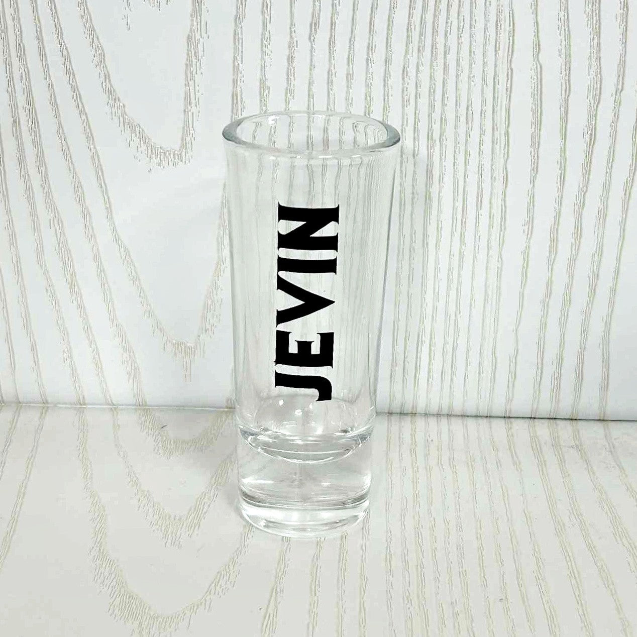 Kenzie's Boutique Handmade Personalized Shot Glass Cup Gift - Appreciation Tall Shooter Glass – Custom Tall Nip for Women Men – Funny Care Package - Single Measure Pony Anniversary Birthday