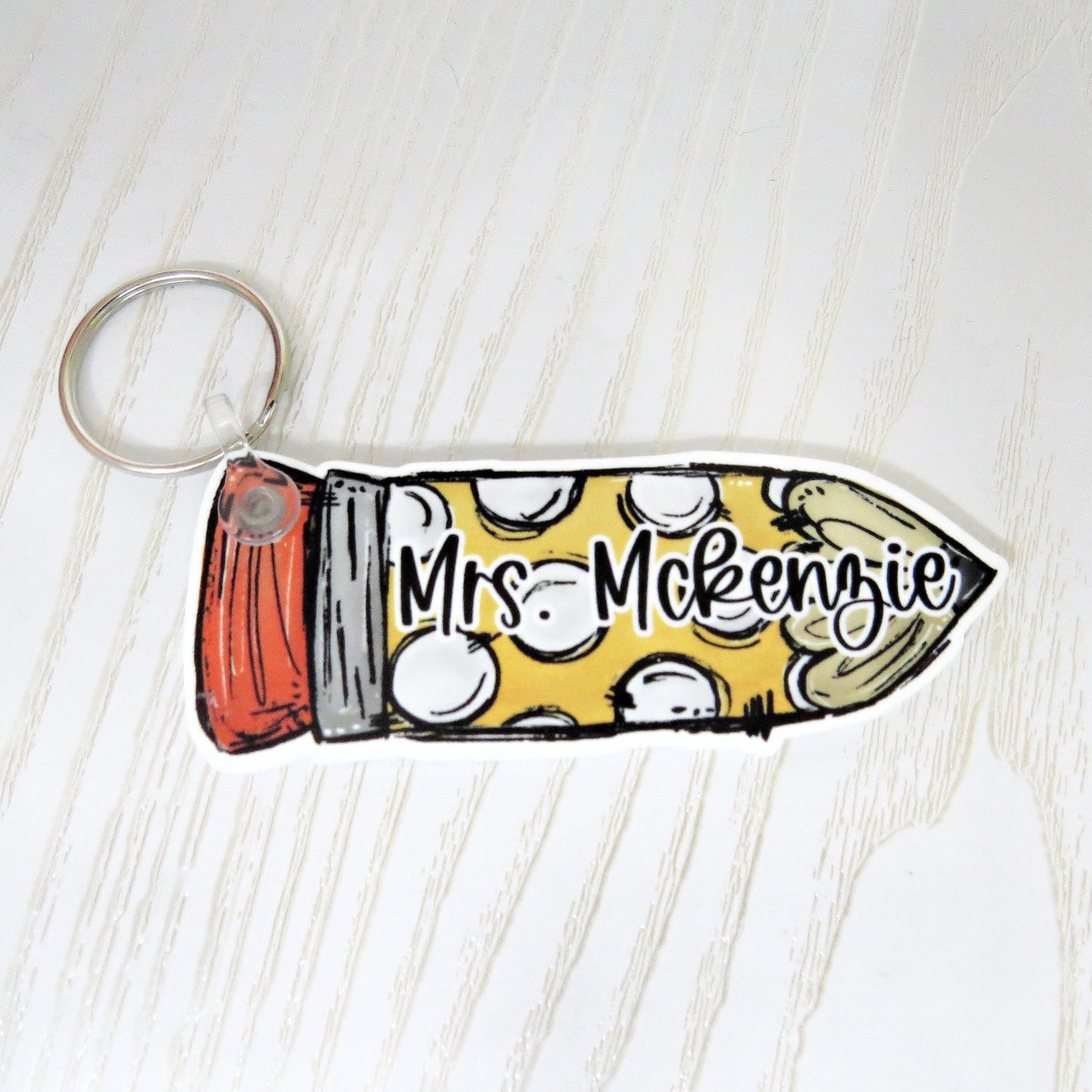 Personalized Pencil Keychains with Name for Teachers Gift - Custom Thank You Appreciation Week Present - Acrylic Back to School Graduation