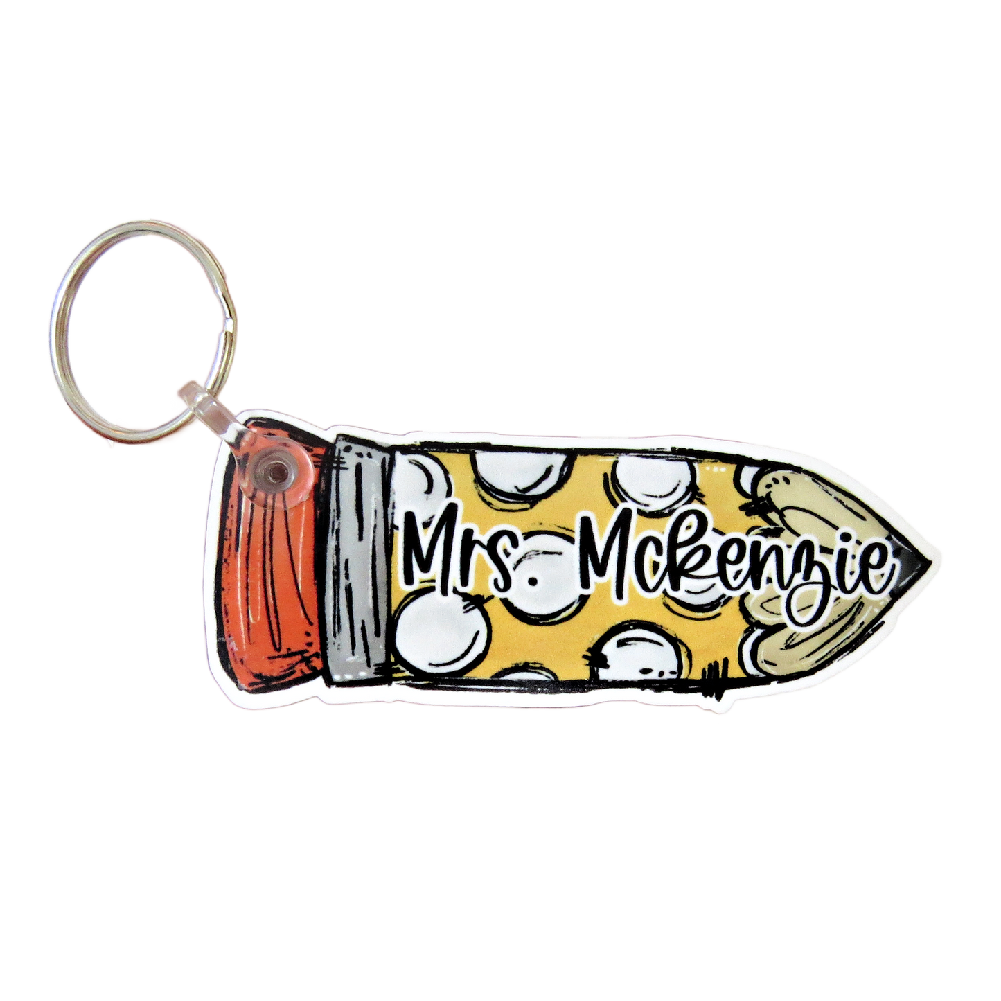 Personalized Pencil Keychains with Name for Teachers Gift - Custom Thank You Appreciation Week Present - Acrylic Back to School Graduation