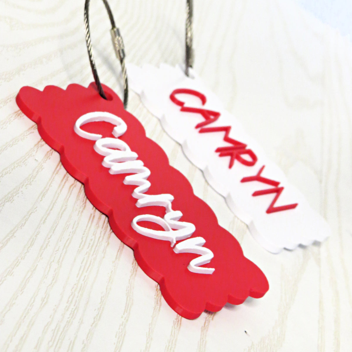 Personalized Scallop Bag Tag — Custom Name Keychain for Backpacks and Lunch Bags