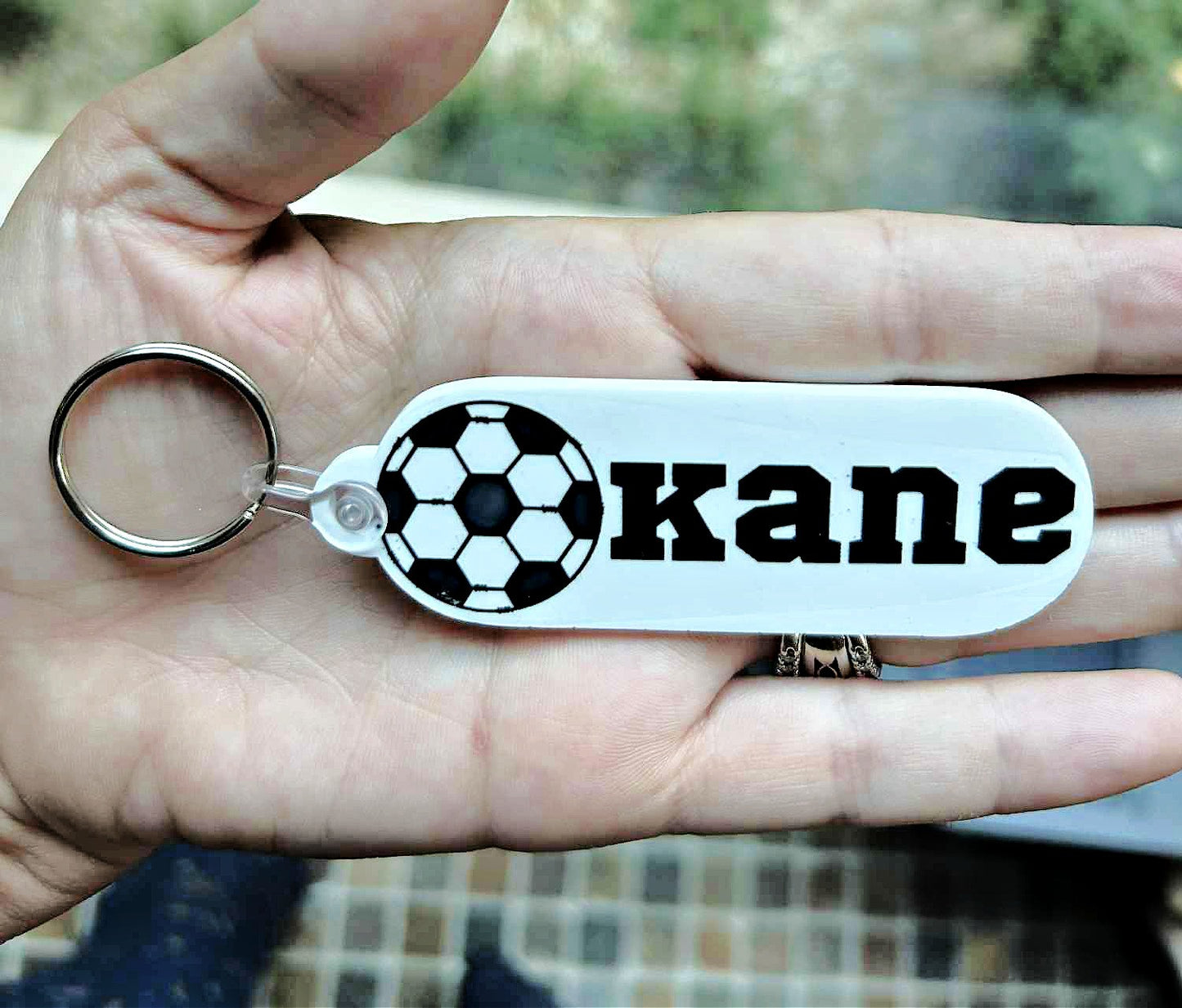 Personalized Sports Keychain – Custom Name Tag – Choose Football, Basketball, Baseball, Volleyball, Cheer, or Lacrosse