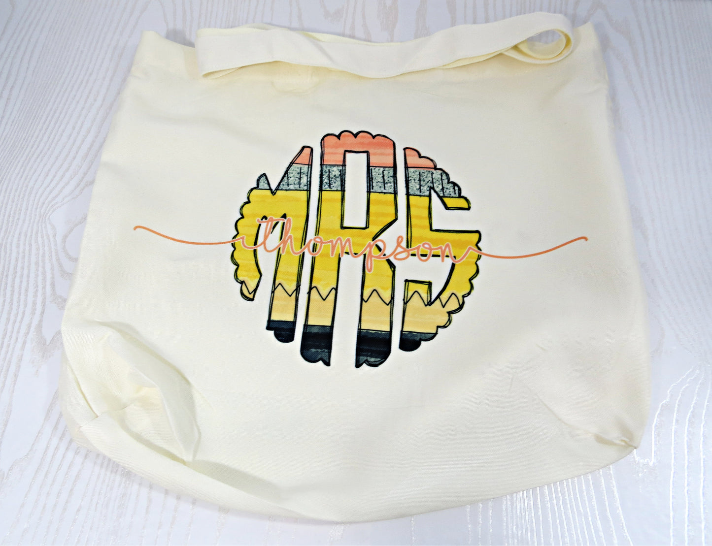 Personalized Teacher Tote - Custom Teacher Appreciation Canvas Tote Bag - Thank You Teacher Gift
