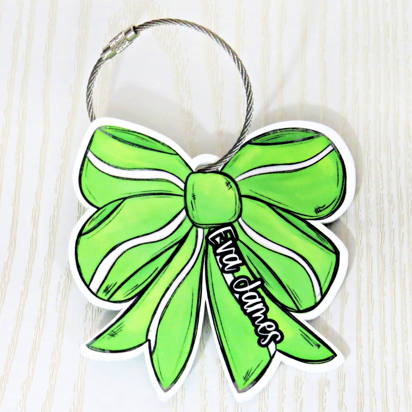 Personalized Tennis Ball Bag Tag with Name for Backpack Sports Bag - Custom Kids Acrylic ID - Game Day Gift