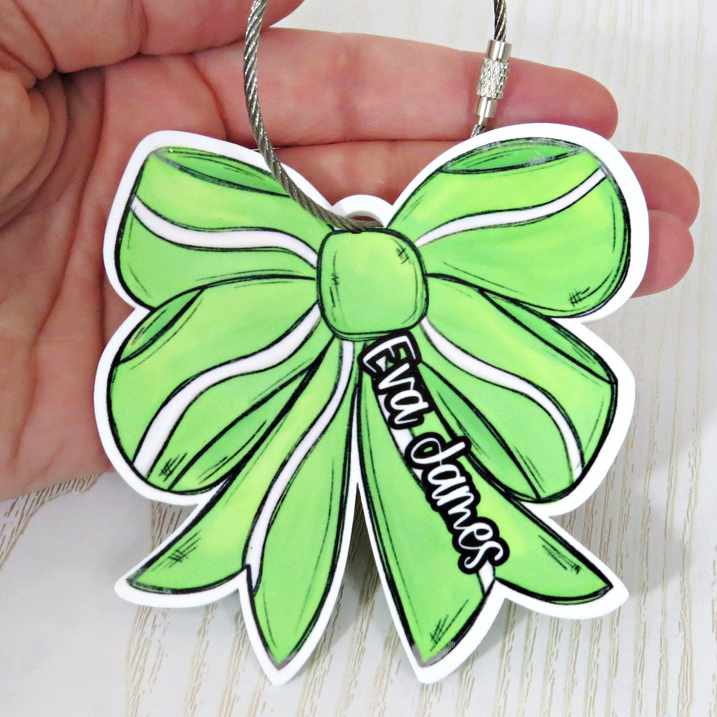 Personalized Tennis Ball Bag Tag with Name for Backpack Sports Bag - Custom Kids Acrylic ID - Game Day Gift