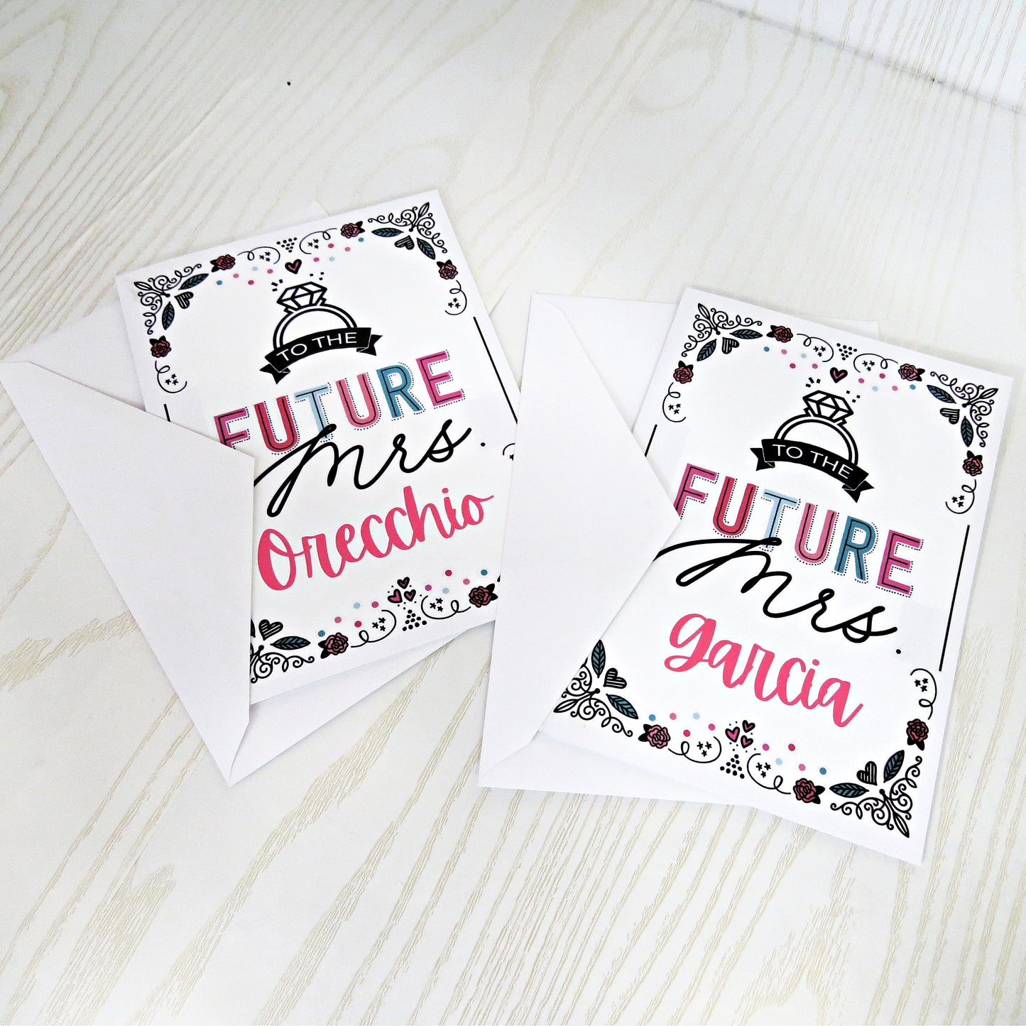 Personalized To the Future Mrs Card - Wedding Bridal Shower Engagement Party Celebration - Bride to Be Unique Gift Card Holder Cash - Folded Card for Her