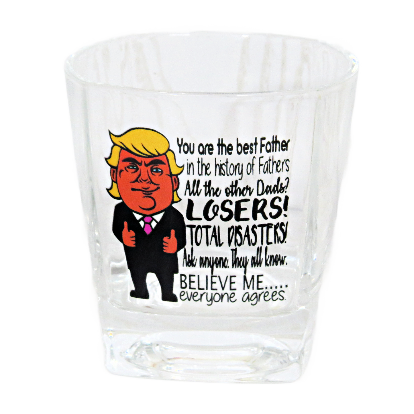 Best Dad Ever All the Other Losers Whiskey Glass from Kids Son Daughter - Father's Day Funny Gift for Men 8 Ounce
