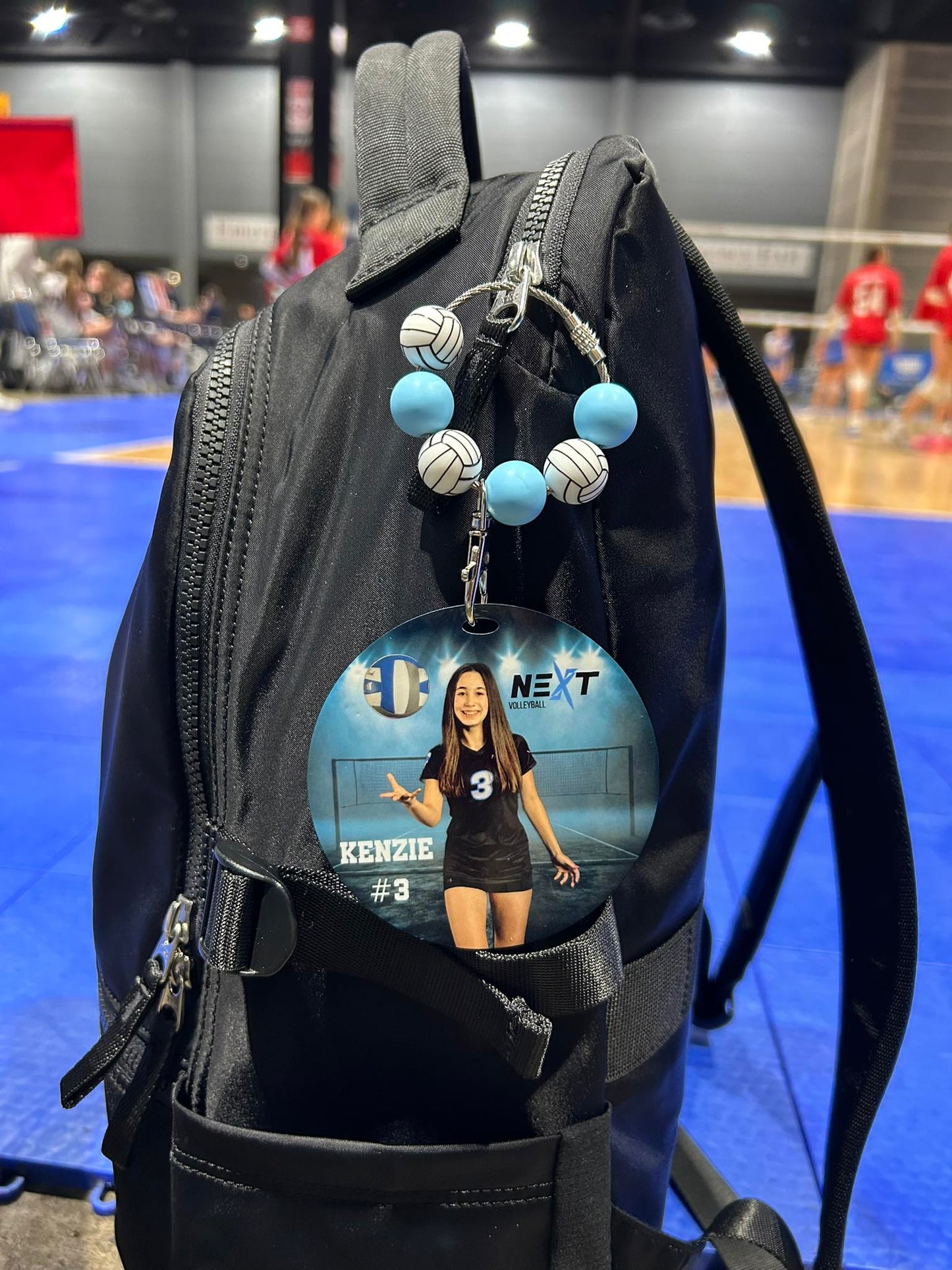 Personalized Volleyball Mom Bag Tag with Name for Purse Backpack Sports Bag - Custom Kids Picture Acrylic ID