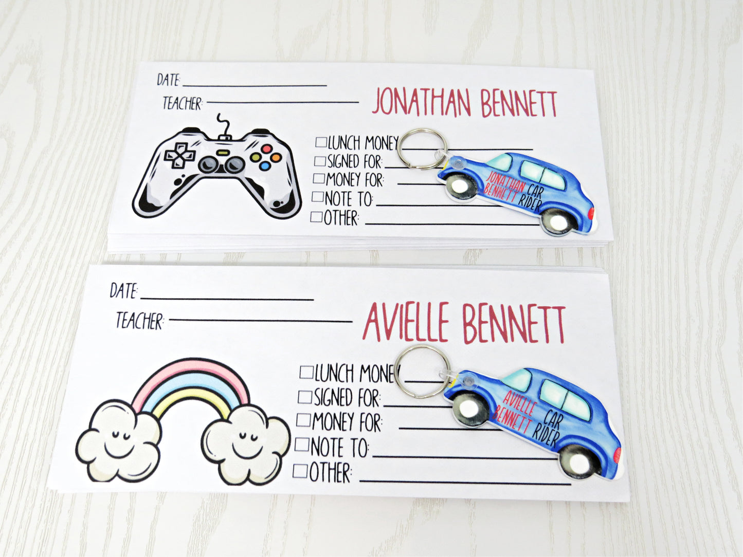 Custom Car Rider Tag for School Pick-Up – Personalized Name Keychain for Backpack, Bag, or Rearview Mirror – Back to School ID Sign – End of Year Student Gift